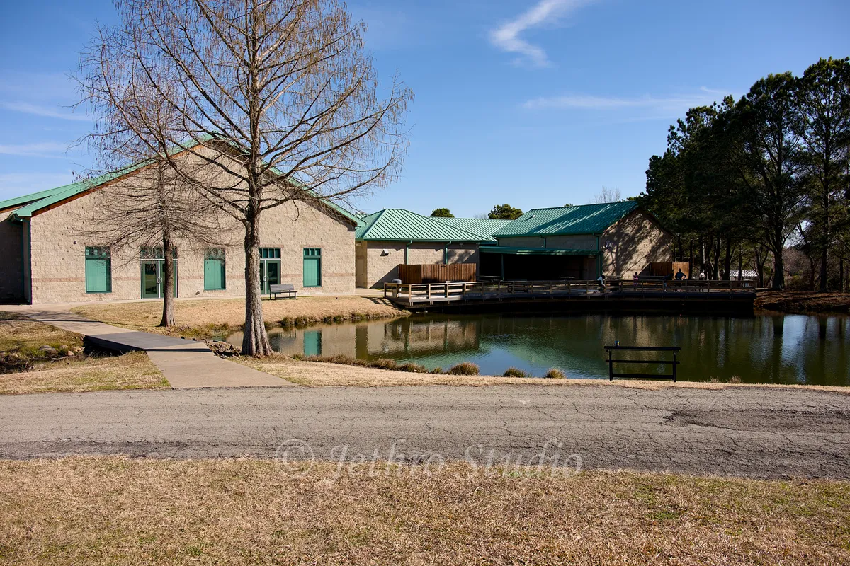 Athens Fishery Building With Pond