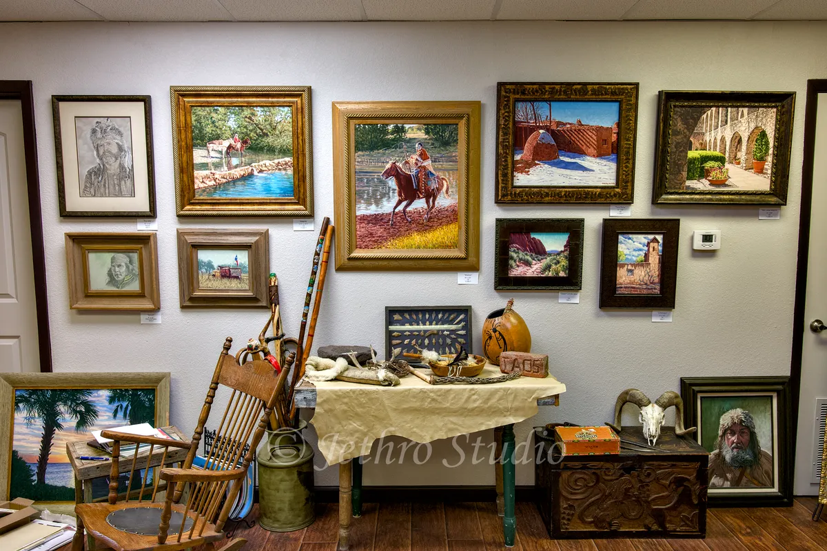 Charlie Bullock Art Studio Main Room With Paintings